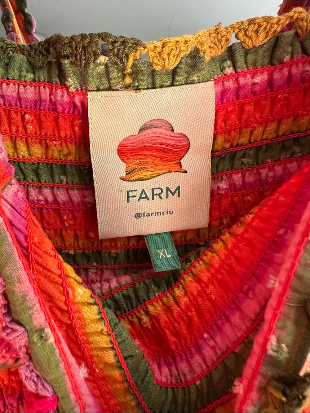 FARM Rio Multicolor Striped & Tropical Print Maxi Dress - Picture 4 of 4